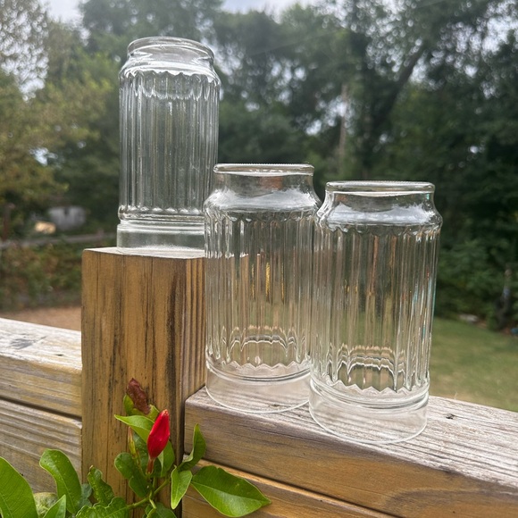 Vintage Anchor Hocking ."Line Lites" Water Glasses / Drinkware. Set Of 3 - Picture 5 of 9